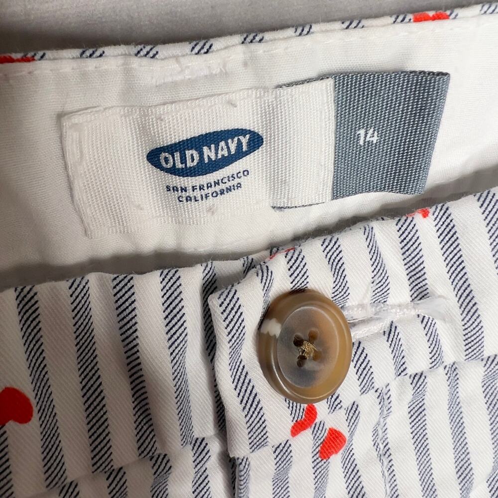 Old Navy Nautica Striped Heart Chino Shorts Sz 14 - Picture 5 of 6